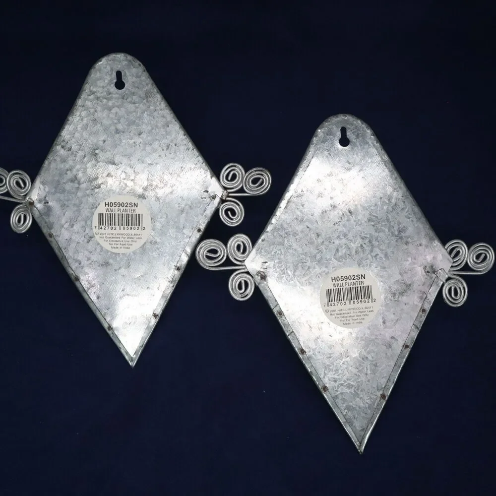 Metal Wall Planters Set of 2 Cone Shaped 9